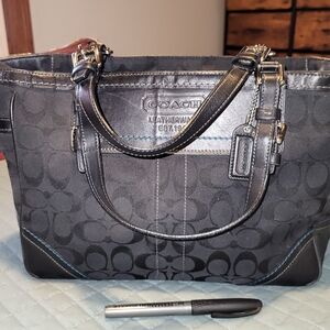 Coach Black Signature Tote Bag
